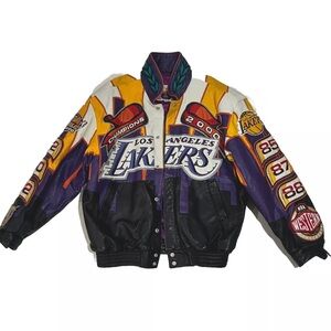 2000 Los Angeles Lakers Jeff Hamilton NBA Basketball Champions Leather Jacket